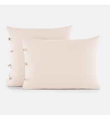 Taie d'oreiller unie à nouettes en coton La Redoute Interieurs