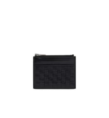 Porte-cartes zippé en cuir tressé Sandro