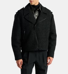 Veste biker en tweed Balmain