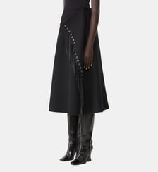 Jupe À Franges En Laine Cachemire Double Face Lanvin