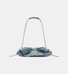 Scrunch-D - Sac épaule en denim avec cristaux transparents Diesel