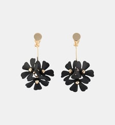 Boucles d'oreilles clips - fleurs noires Balaboosté
