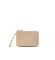 Pochette en cuir à porter au poignet avec logo love birds Pinko