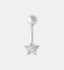 Piercing nombril fleur en acier inoxydable avec strass de zirconium Balaboosté