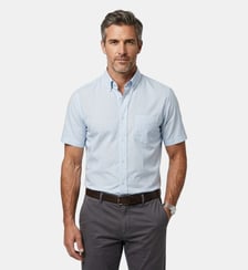 Chemise fil à fil ciel coupe droite manches courtes Atelier Privé
