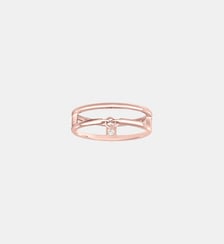 Bague double Pure | Optimiste en Plaqué Or avec diamant blanc La Garçonne Diamant