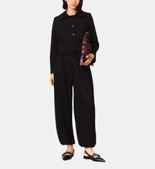 Pantalon large effet métallisé Maje