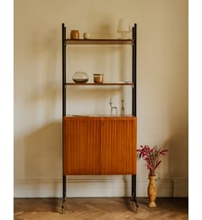 Bibliothèque en bois et métal noir Madeleine N°752 - Produit chiné Debongout