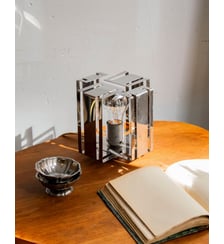 Lampe à poser en inox à la forme géométrique Julia N°1065- Produit chiné Debongout