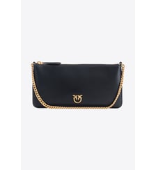 Horizontal flat bag en cuir Pinko