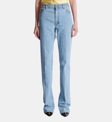 Pantalon taille haute en denim Balmain
