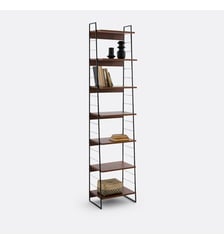 Bibliothèque, en métal acier et plaqué noyer, hauteur 220 cm La Redoute Interieurs