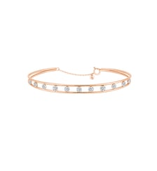 Bracelet Double Jonc - 11 diamants, poids total 1ct approx. - Or rose 750‰ La Brune & La Blonde