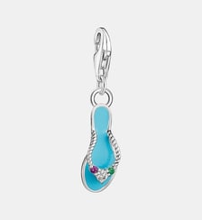 Thomas Sabo Pendentif Charm tong turquoise avec pierres multicolores argent argent sterling 925, noirci, émail à froid Thomas Sabo