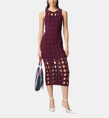 Robe midi en maille ajourée Pinko