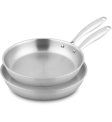 Batterie de cuisine 2 poeles inox 24 et 28cm Essentiel B