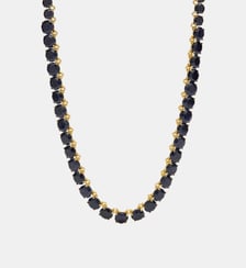 Collier ras de cou pierres rondes la diamantine bleu nuit pailleté Les Néréides