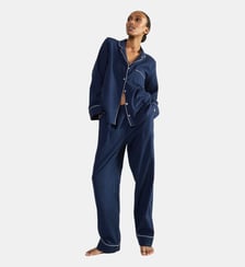 Pyjama col tailleur en flanelle de coton, Radieuse Laurence Tavernier