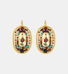Boucles d'oreilles ovales   doré à l'or fin - Persane Satellite