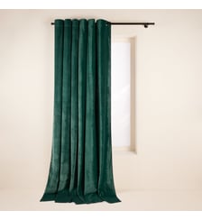 Rideau DARIO Tamisant Velours uni et point de bourdon noir Madura
