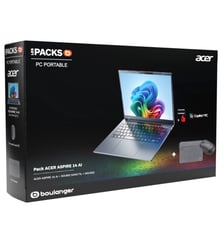 Ordinateur portable Aspire A1411MX21C 14" Snapdragon X 16 Go RAM DDR5 SSD 512 Go souris et sacoche incluses Copilot+PC Acer