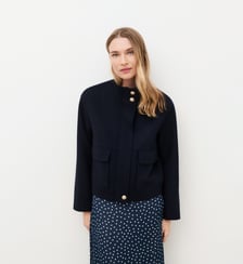 Manteau gmaddie - Motif uni - Laine recyclee Caroll