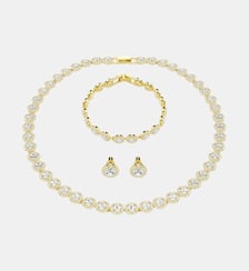 Parure Una Angelic, Parure (3), Taille Rond, Doré à l’or 18 carats (750/1000) Swarovski