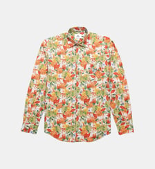 Chemise manches longues brodée en coton Serge Blanco