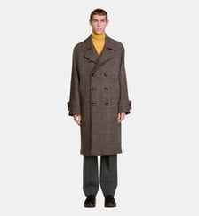 Manteau en laine à carreaux Sandro