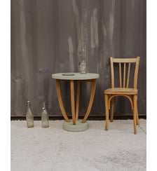 Table d'appoint en bois vert d'eau Francine N°1494- Produit chiné Debongout