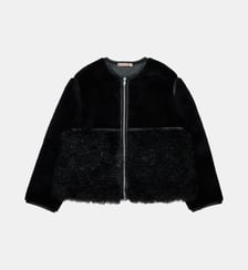 Veste shearling avec logo imprimé Marni