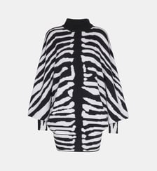 Robe en maille intarsia zébrée Balmain