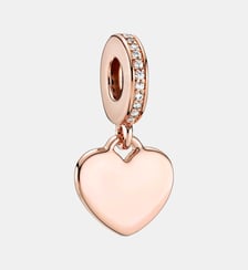 Charm Pendant Plaque Cœur Gravable Pandora