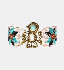 Bracelet réglable perles tissées cabochon oiseau SPICE Hipanema