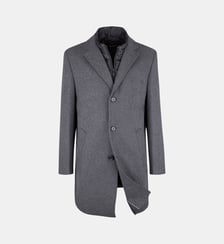 Manteau en laine et polyester avec parement amovible regular Deus Digel
