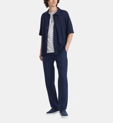pantalon Julen en toile de lin bleu Agnès b.