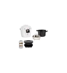 Cookeo YY5855FB Cookeo connecté WiFi 9-en-1 Blanc, 6 L - 150 recettes + couvercle Extra Crisp Moulinex