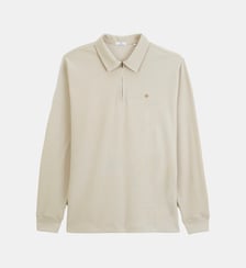 Polo zippé manches longues en coton interlock Serge Blanco