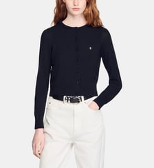 Cardigan court col rond rembourré Sandro