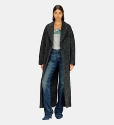 Manteau long en laine et alpaga mélangés Diesel