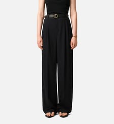 Pantalon Large Taille Haute en Laine Vierge AMI Paris
