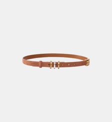 Fine ceinture en daim de 2 cm avec anneaux logotés Pinko