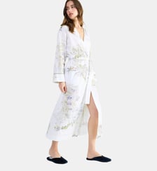 Kimono long col kimono en satin Laurence Tavernier