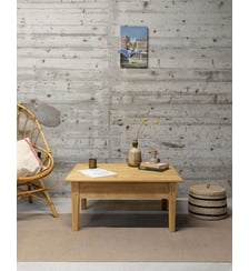 Petite table basse en bois Léonie N°991- Produit chiné Debongout