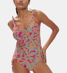 Maillot de bain 1 pièce bonnet mousse sans armature - Imprimé Rose Ménara Simone Pérèle