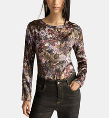 Blouse sylvia en satin stretch imprimé Momonì