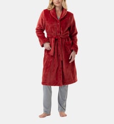 Robe de chambre en peluche flanelle ESSENTIEL H51B Lingerie LE CHAT