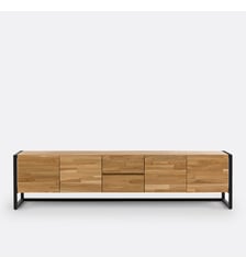 Meuble TV hifi chêne et plaqué, L200 cm La Redoute Interieurs