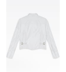 veste tambourin blanche en cuir Agnès b.