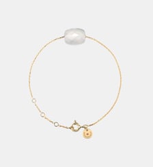 Bracelet, agate blanche, or jaune Morganne Bello